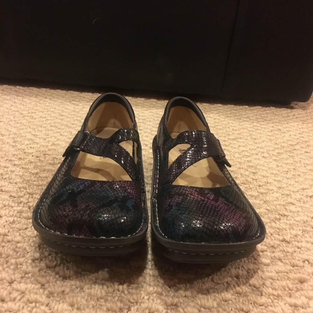 Alegria Multi-Color Leather Upper Slip Ons